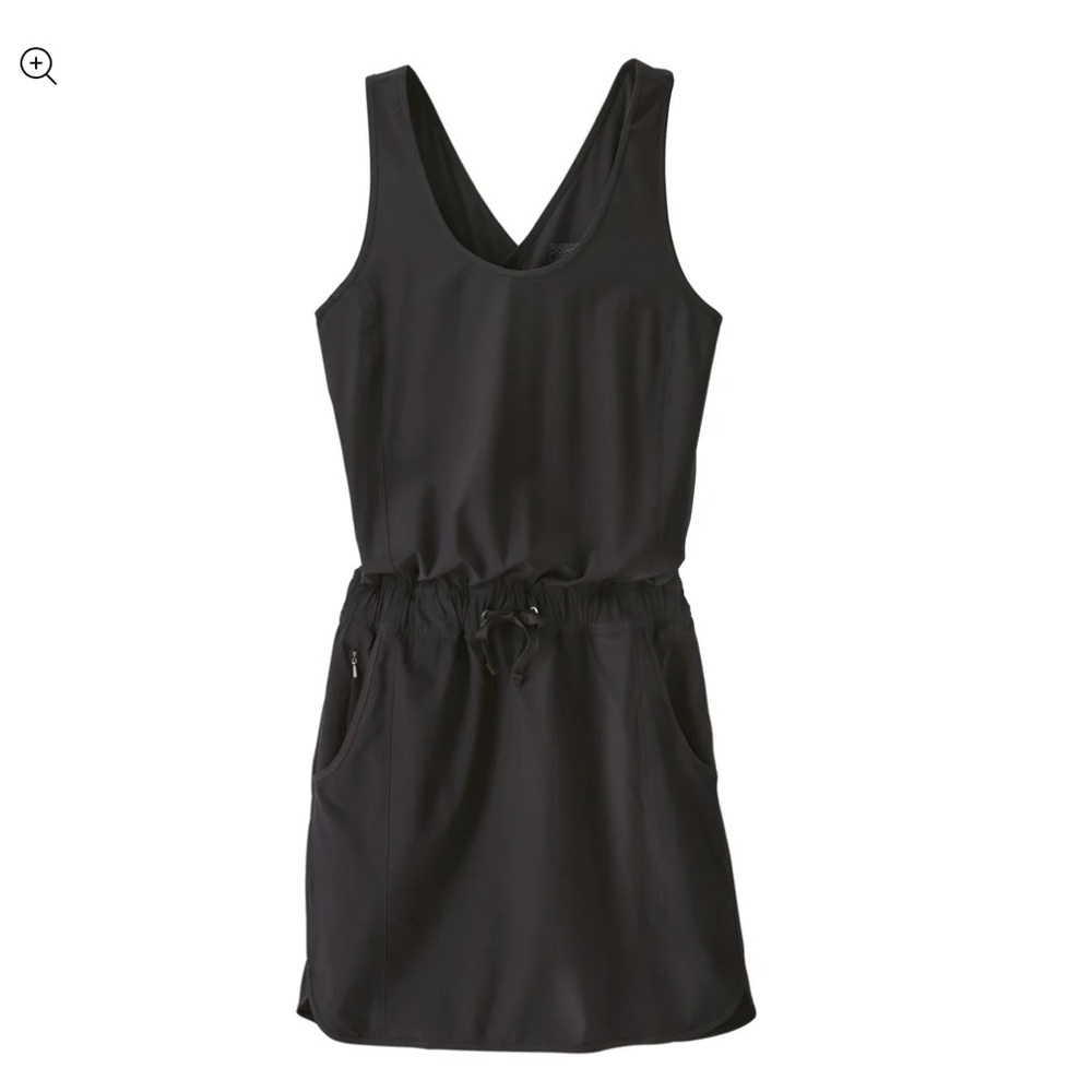 Patagonia L Fleetwith Cross-back lightweight POCKETS black travel dress packable